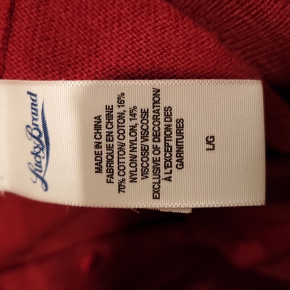 Lucky beaded red sweater Size L - Picture 4 of 7